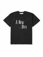 Remi Relief - A New Day Logo-Print Cotton-Jersey T-Shirt - Black