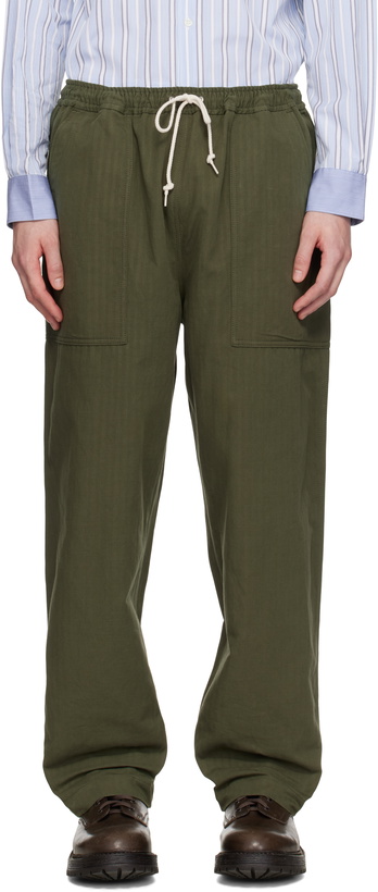 Photo: Comme des Garçons Homme Khaki Linen Herringbone Trousers