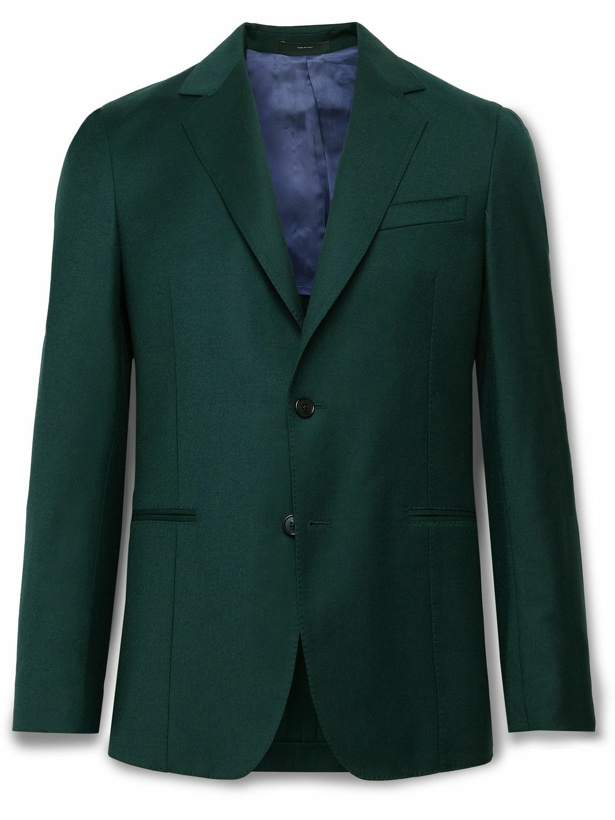 Photo: Paul Smith - Brushed Wool and Cashmere-Blend Blazer - Green