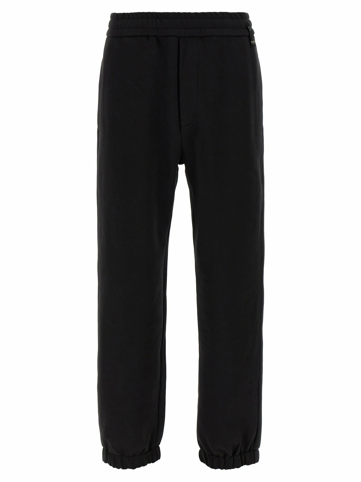 【送料&関税込】Fendi Black Stretch Cady Pant Fendi - Slim-Fit Webbing-Trimmed Cotton-Blend Sweatpants