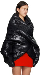 Sia Arnika Black Oversized Collar Puffer Jacket
