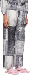 Children of the Discordance White & Black Personal Data Print Trousers