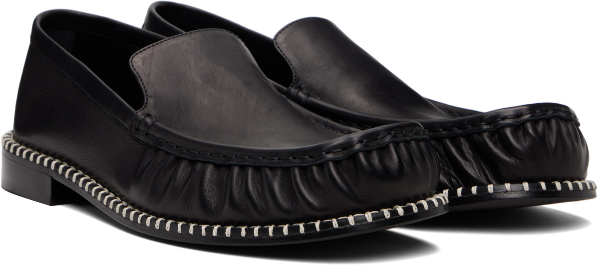 Dries Van Noten Black Leather Loafers