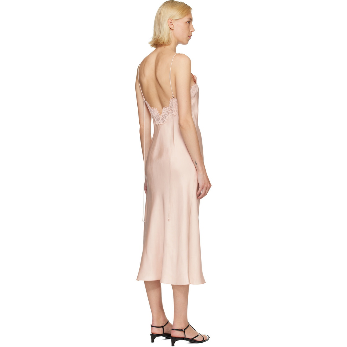 Róhe Pink Lace Slip Dress