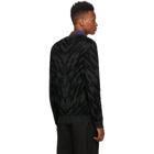 Marcelo Burlon County of Milan Black and Grey Zebra Crewneck Sweater