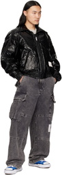 Maison MIHARA YASUHIRO Black Fake Enamel Puffer Jacket