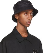 MCQ Black Nylon Ripstop Bucket Hat