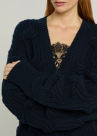Stella Mccartney Cable-knit Wool Cardigan Navy