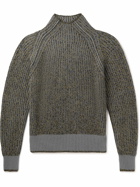 Loro Piana - Snow Wander Ribbed Cashmere and Silk-Blend Mock-Neck Sweater - Green