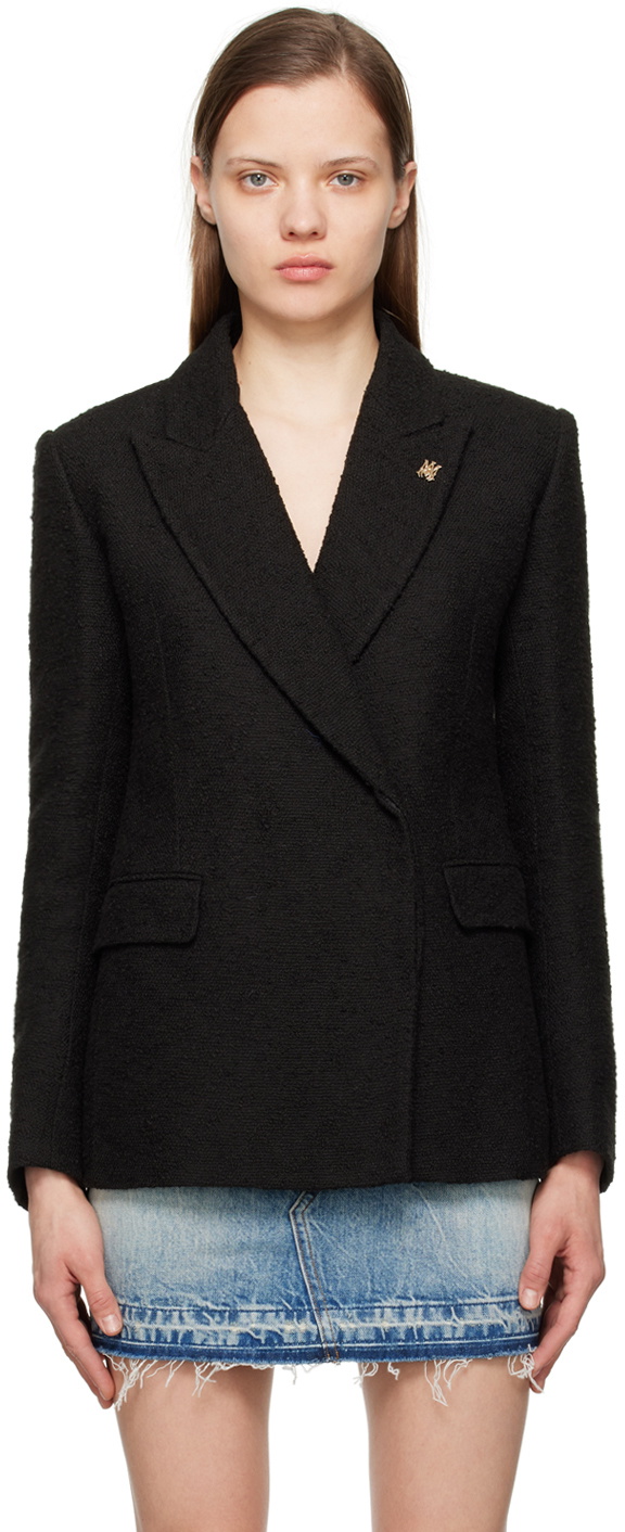 AMIRI Black Double-Breasted Blazer