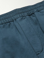 Sunspel - Straight-Leg Garment-Dyed Cotton and Linen-Blend Shorts - Blue