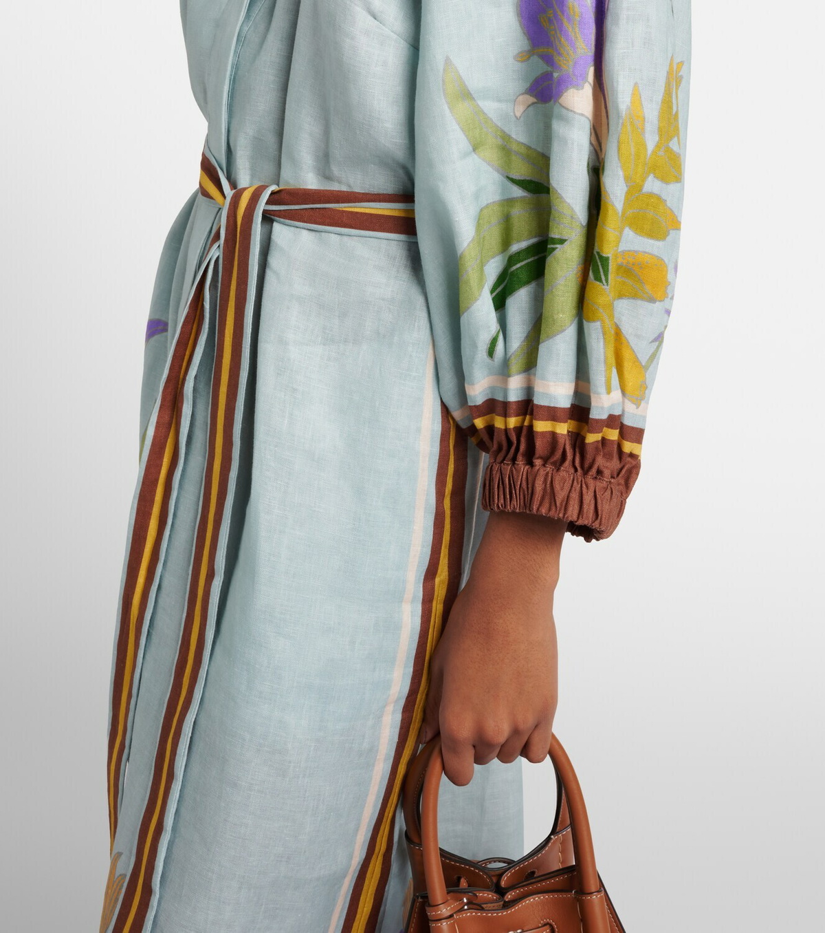 Alémais Belted floral linen shirt dress