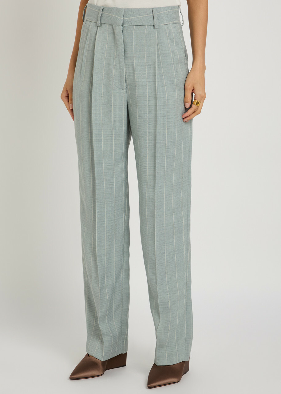 Blaze Milano Fox Striped Woven Trousers Light Blue