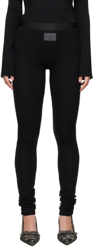 Photo: Acne Studios Black Ribbed Leggings