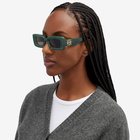Loewe Eyewear Women's Loewe Rectangular Sunglasses in Light Green/Brown 