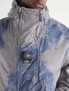 Stone Island - Garment-Dyed Paint-Splattered Shell Hooded Parka - Gray