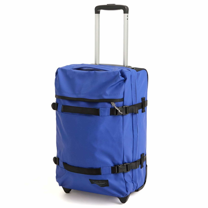 Photo: Eastpak Transit'r Small Travel Bag With Wheels in Tarp Blue 