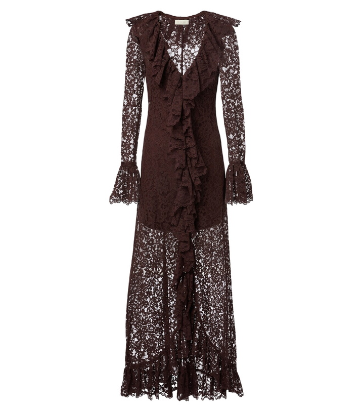 Photo: De La Vali Clementina asymmetric lace maxi dress
