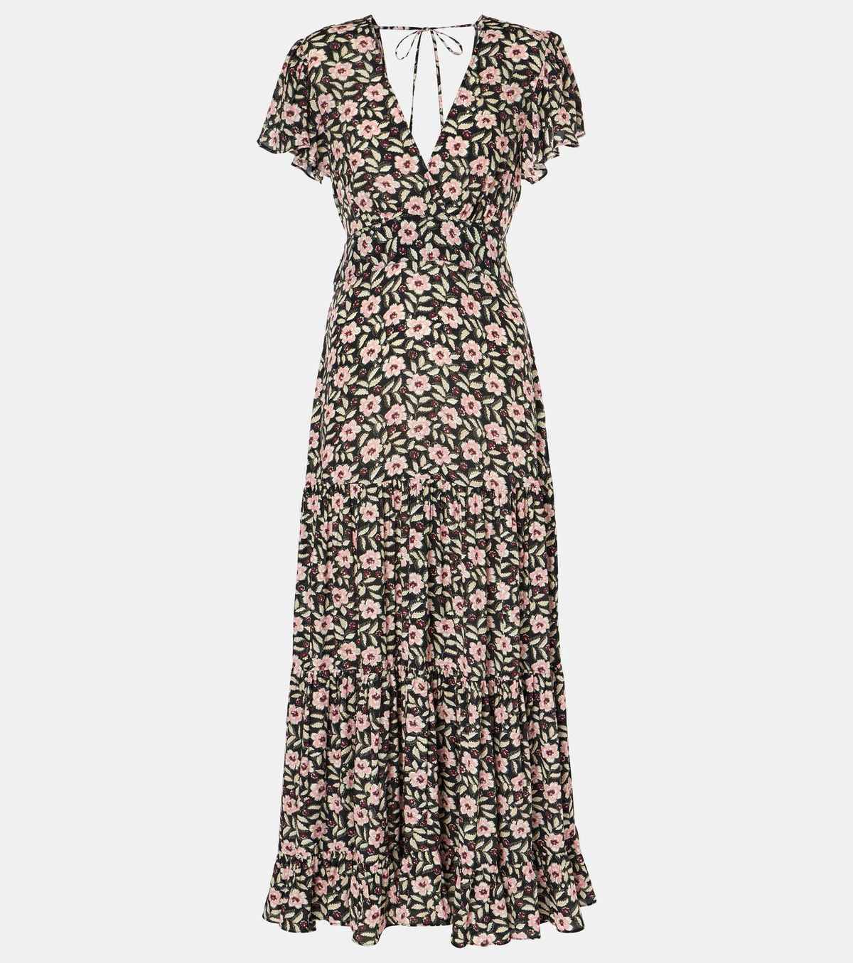 RIXO リキソー ブランド ワンピース Delicia floral 800766 Delicia floral georgette maxi dress in multicoloured - Rixo