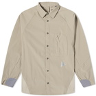 And Wander Men's Fleece Base Overshirt in Beige