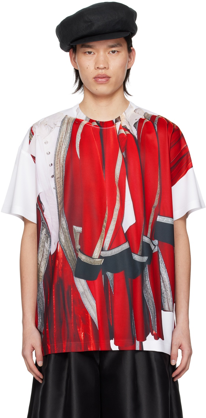 Photo: Comme des Garçons Homme Plus White & Red Graphic T-Shirt