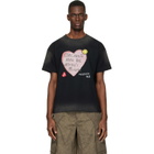 Andersson Bell Black Essential Spray Wash Heart Message T-shirt