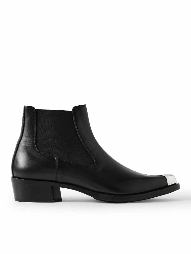 Photo: Alexander McQueen - Embellished Leather Chelsea Boots - Black