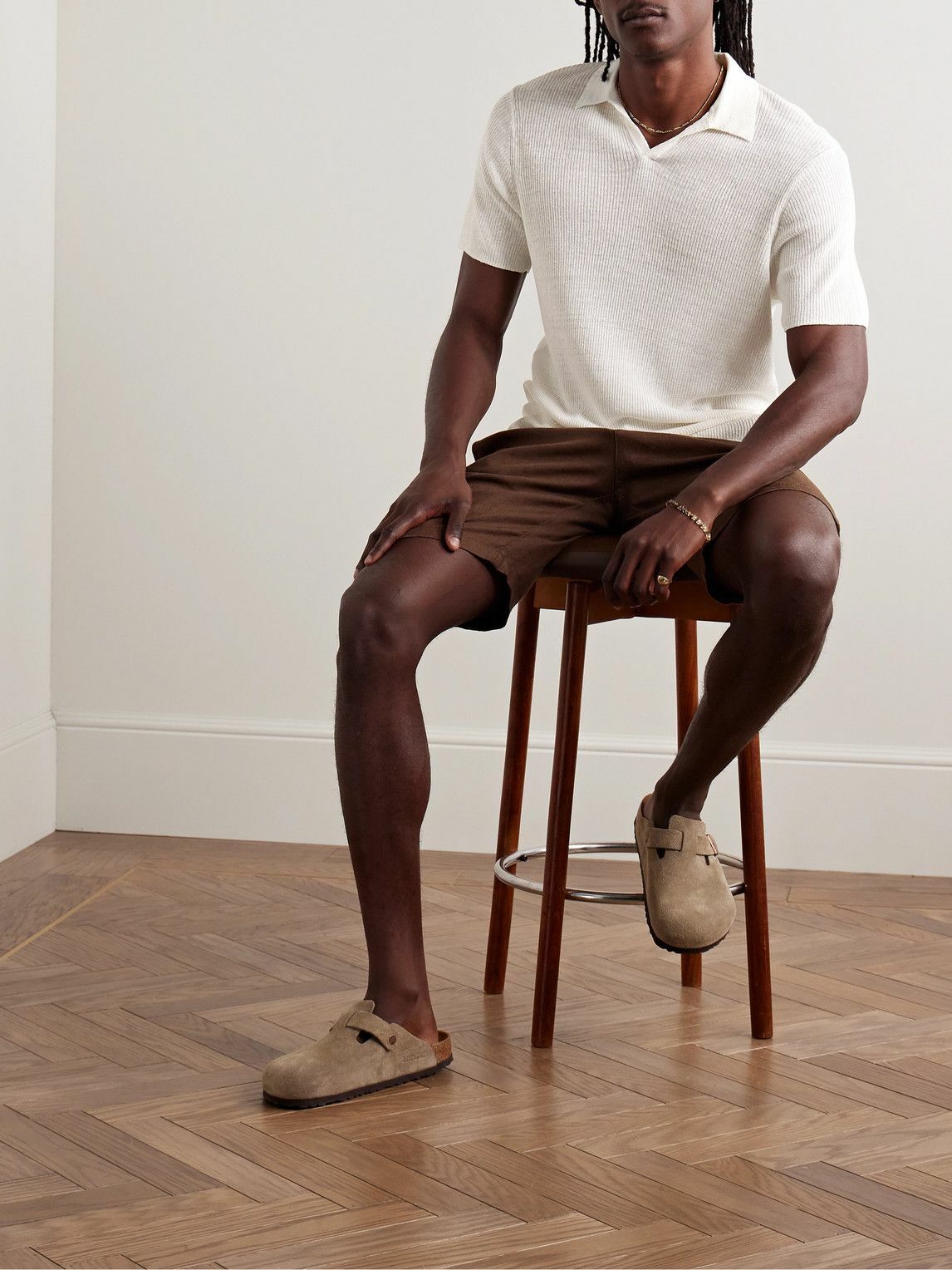 Onia - Johnny Slim-Fit Ribbed Linen-Blend Polo Shirt - White