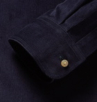 De Bonne Facture - Button-Down Collar Cotton-Corduroy Shirt - Blue