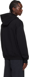 Hugo Black Cotton-Terry Gradient Logo Hoodie