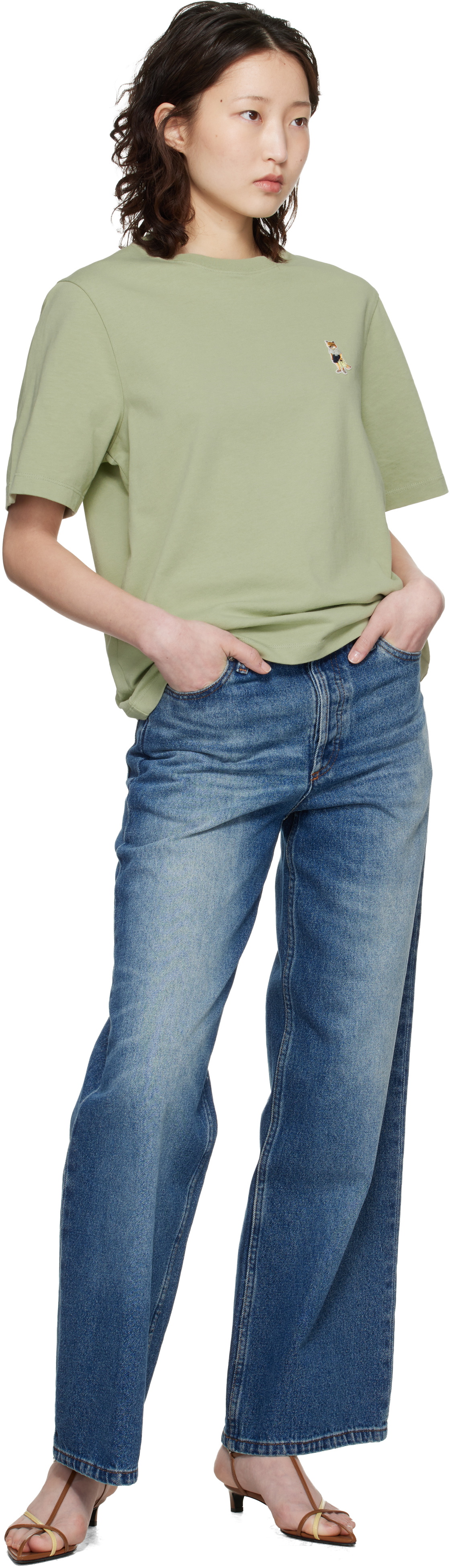 Maison Kitsuné Green Dressed Fox Comfort T-shirt