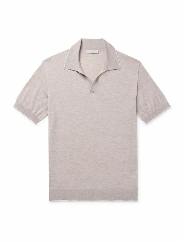 Photo: Saman Amel - Capell Cashmere and Silk-Blend Polo Shirt - Neutrals