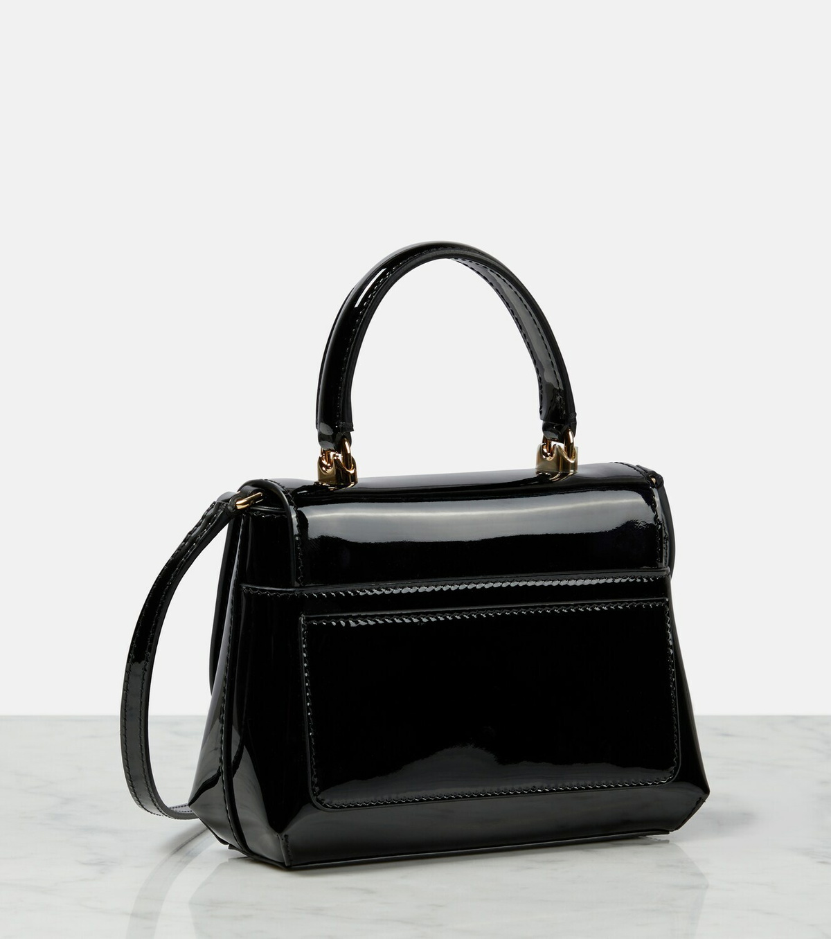 Dolce&Gabbana DG Logo Small patent leather tote bag