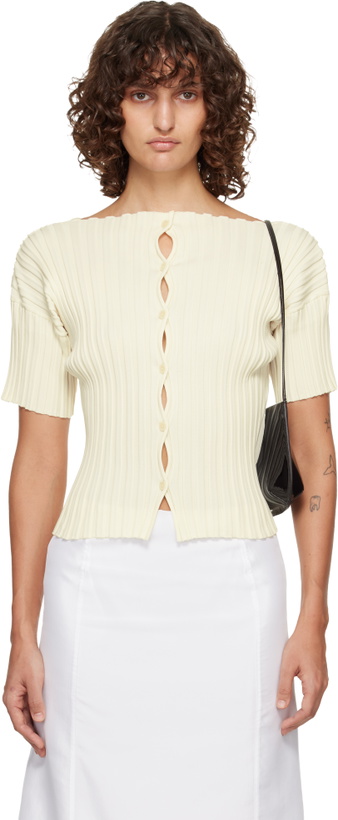Photo: LE17SEPTEMBRE Off-White Millie Knit Short Cardigan