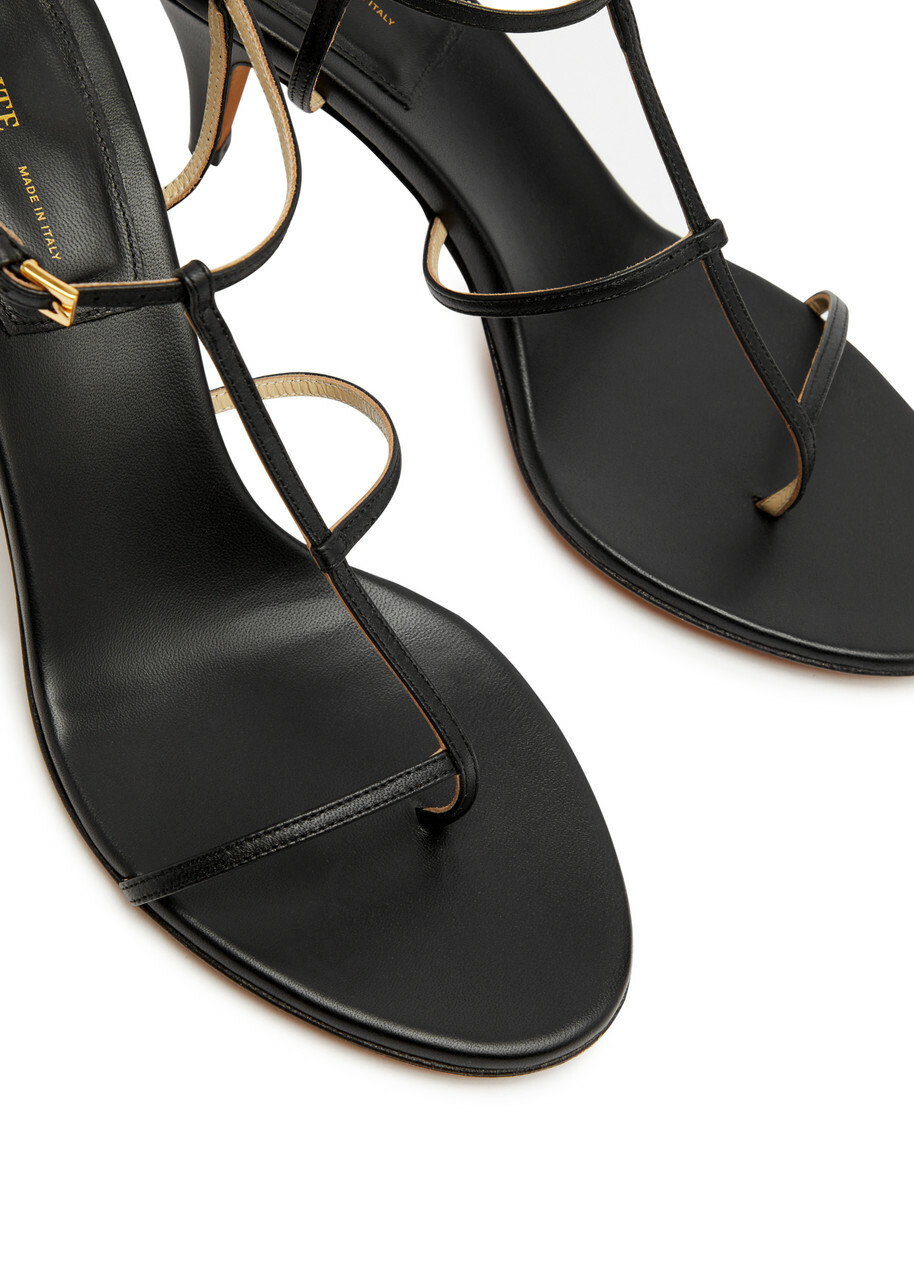 〈美品〉KHAITE IA HEEL IN BLACK SANDAL Aimee Kitten Heel Sandal in Black Leather – KHAITE