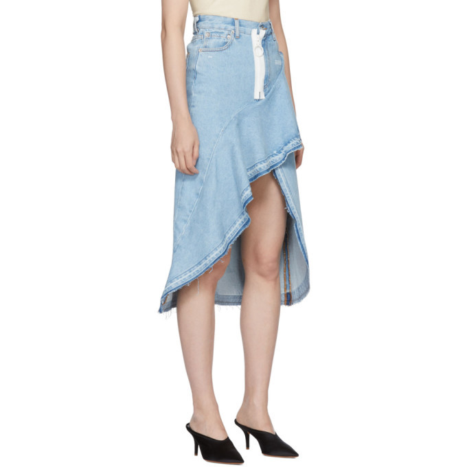 Off-white ruffled denim skirt best sale