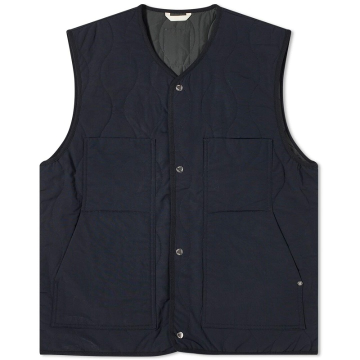 Photo: Norse Projects Men's Peter Waxed Nylon Insulated Vest in Dark Navy