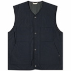 Norse Projects Men's Peter Waxed Nylon Insulated Vest in Dark Navy