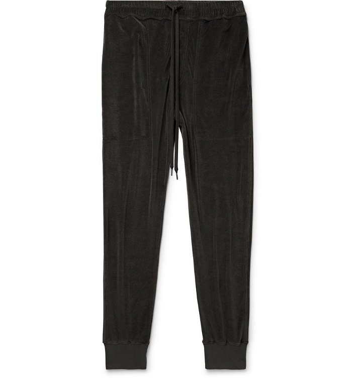 Photo: TOM FORD - Slim-Fit Tapered Cotton-Blend Velour Sweatpants - Green