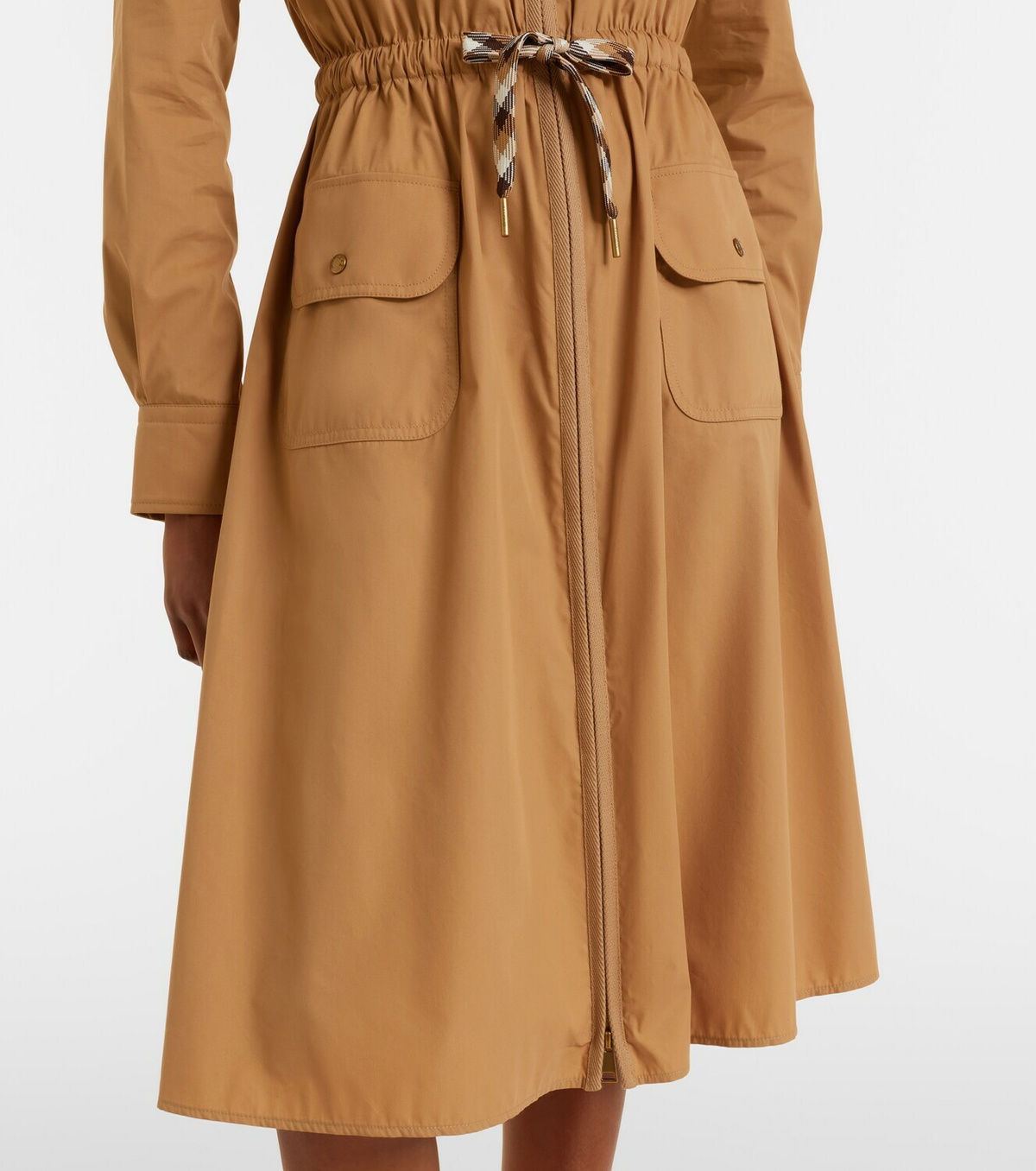 Moncler Cotton-blend zip-up shirt dress