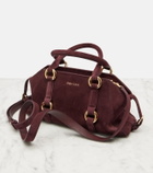 McQueen Farringdon Small suede tote bag