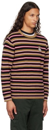 Moschino Brown Virgin Wool Striped Sweater