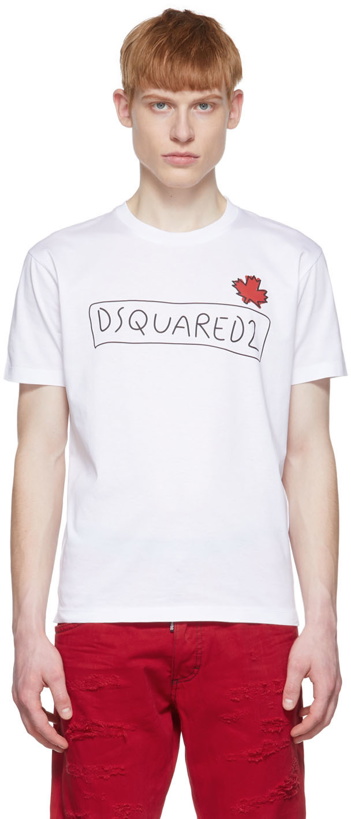 Photo: Dsquared2 White Cotton T-Shirt