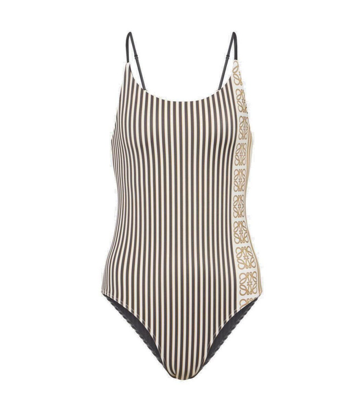 Photo: Loewe Paula's Ibiza Anagram striped swimsuit