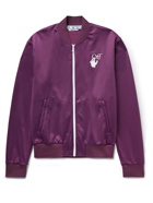 Off-White - Slim-Fit Embroidered Tech-Jersey Track Jacket - Purple