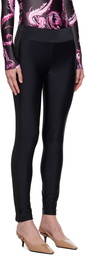 Versace Jeans Couture Black Logo-Woven Trim Leggings