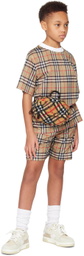 Burberry Kids Beige Check Shorts