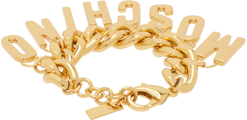 Moschino teddy bear-charm chain bracelet - Gold