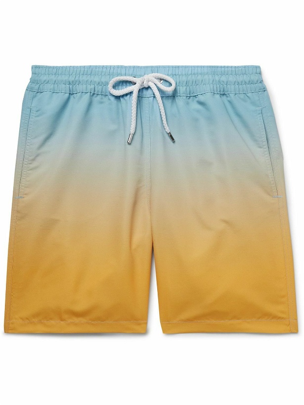 Photo: Frescobol Carioca - Straight-Leg Mid-Length Ombré Recycled Swim Shorts - Orange