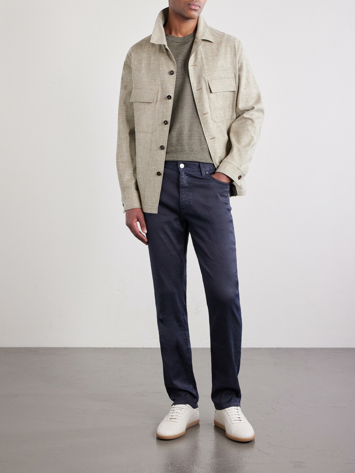Zegna - Straight-Leg Linen and Cotton-Blend Jeans - Blue